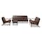 Baxton Studio Bianca Walnut Wood Brown Faux Leather Livingroom Sofa Set 140-7544-7545-7546-7547 - alternate 1
